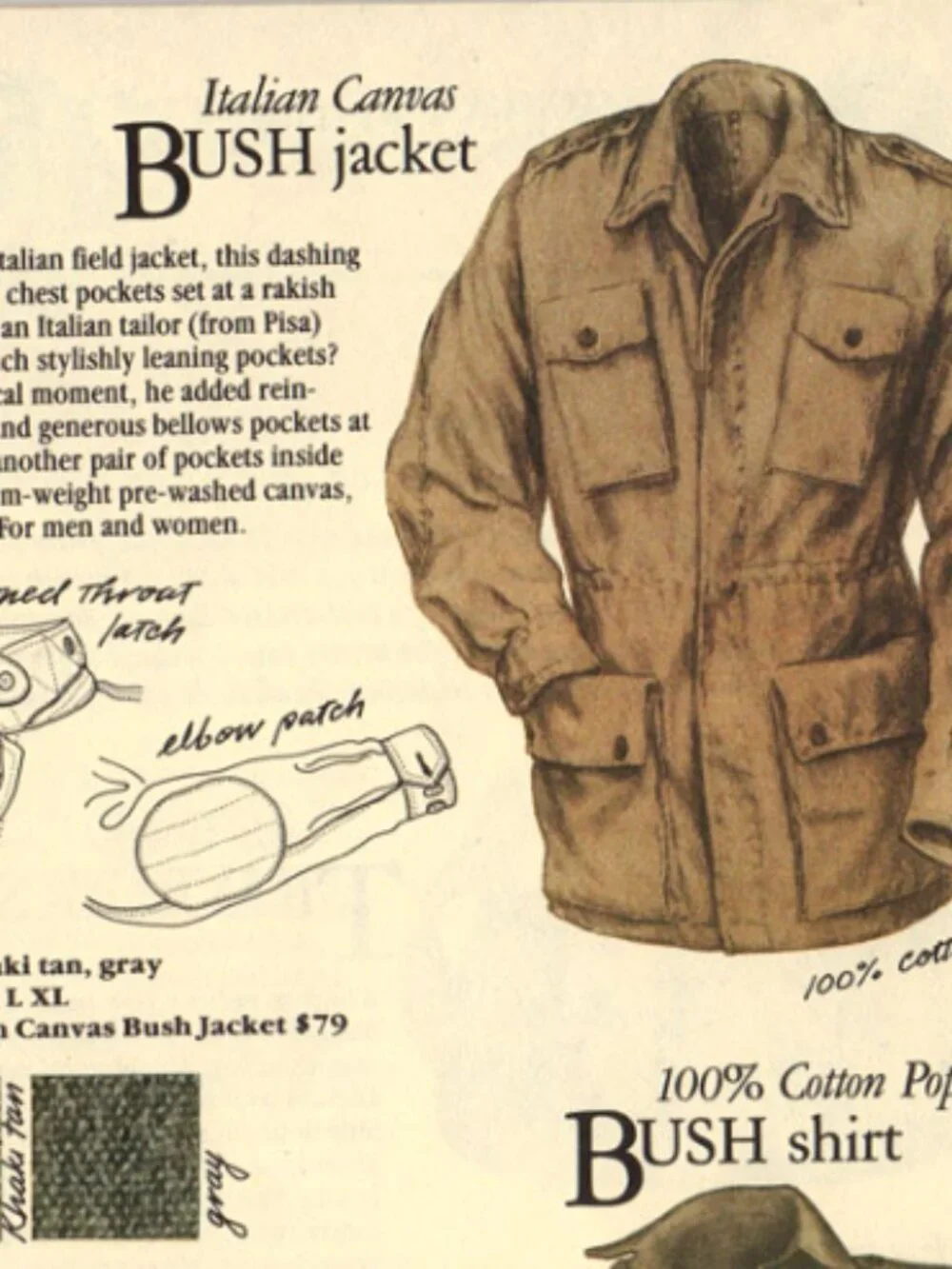 Vintage Banana Republic Safari Bush Jacket XS Italian Canvas Military Field Coat - Picture 2 of 16